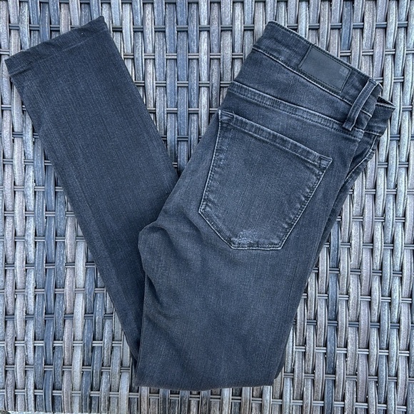 Zara Woman Medium Rise Slim Fit Deconstructed Black Skinny Jeans - Picture 3 of 16